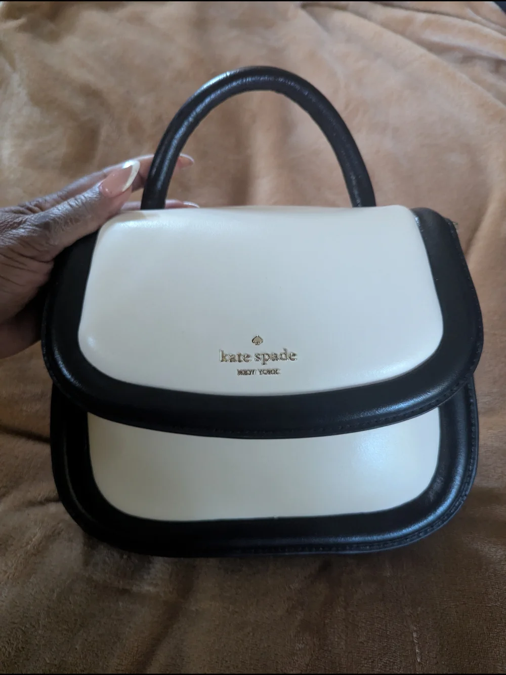 kate spade Cream and Black Two-Tone Top-Handle Satchel